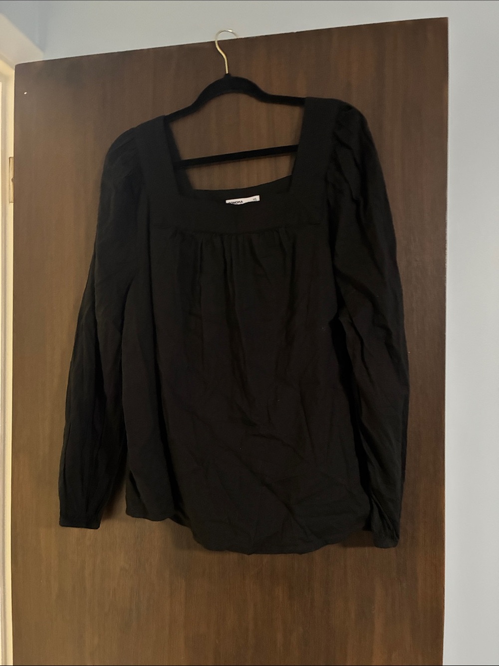 Sonoma XXL Black Long-Sleeve Square Neck Women's Top